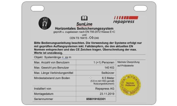 Repapress Kennzeichnungsschild